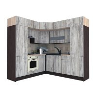 Bucatarie de Colt BIG GENA NEW DR. 210-230, Wenge / Decor K084